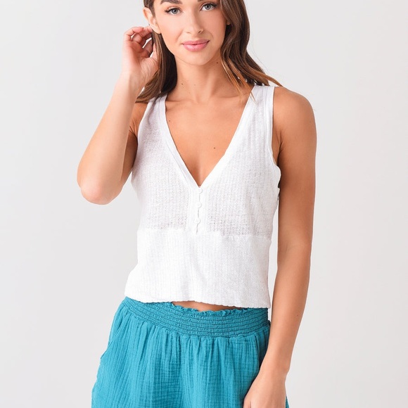 Stark X Tops - Stark X Linen Jacuard Crop Top NWT sz S